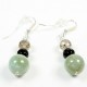 Boucle d'oreille argent massif 925 Jade Onyx et quartz fumé 