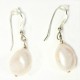 Perle ovale Boucles d'oreilles argent massif 925