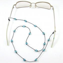 Cordon pour lunettes avec 16 pierres amazonites