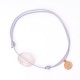 Bracelet cordon bleu Amazonite pendant argent massif