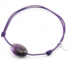 Bracelet cordon violet Améthyste