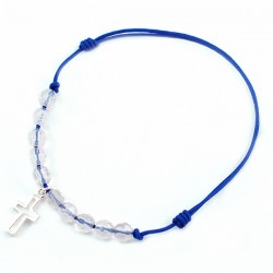 Bracelet cordon bleu10 Quartz roses