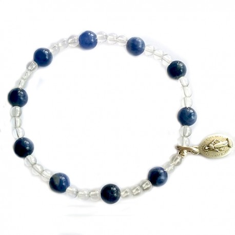 Ensemble 2 bracelets cordon bleu onyx et noir cristal de roche