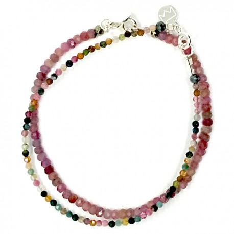 Ensemble 2 bracelets onyx et iolites lisses