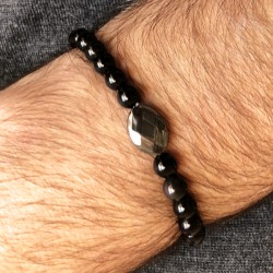 Bracelet homme tourmaline noire