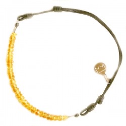 Bracelet cordon citrine taillée à la main