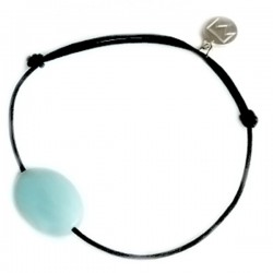 Bracelet Amazonite cordon noir 