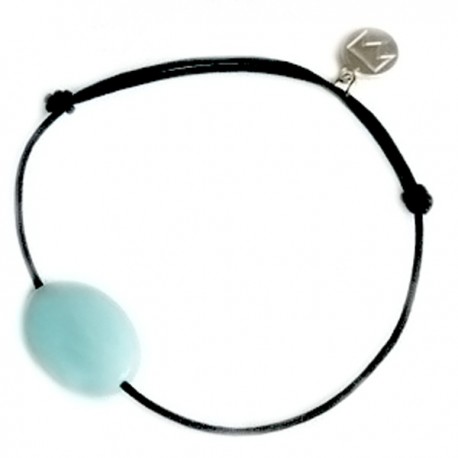 Bracelet Amazonite cordon noir 