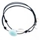 Ensemble 2 bracelets cordon noir 3 cristaux de roches et amazonite