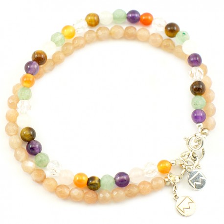 Ensemble 2 bracelets malachites et onyx facettés