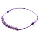 Bracelet cordon violet Améthystes 11 pierres facettées