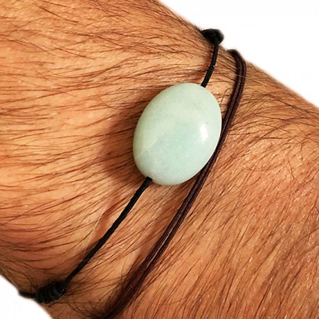 Bracelet Amazonite cordon noir