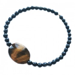 Bracelet Oeil de tigre - Tourmaline noire