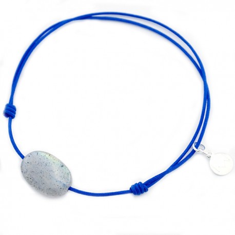Bracelet cordon bleu Labradorite facettée