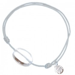 Bracelet cordon Gris Cristal de roche