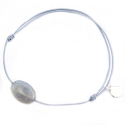 Bracelet cordon Gris Labradorite