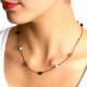 Collier cordon 12 pierres multico fermoir argent massif