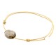 Bracelet cordon gold quartz fumé facetté pendant argent massif