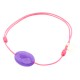 Bracelet jade violet facetté cordon fushia pendant argent massif