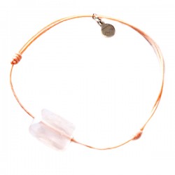 Bracelet cordon rose Quartz rose