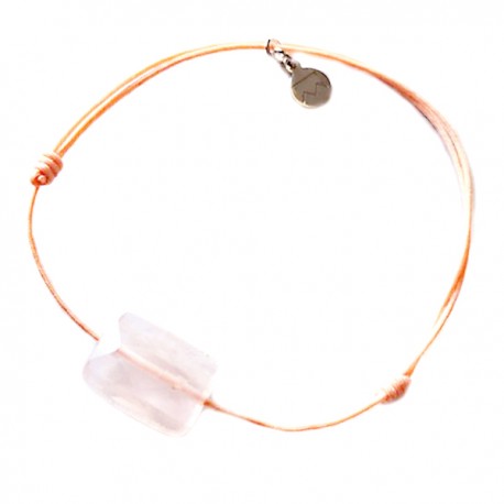 Bracelet cordon rose Quartz rose