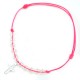 Bracelet de communion cordon fushia 10 cristaux de roches