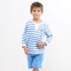 T-shirt WALLY rayure marin manches longues jersey coton bio 