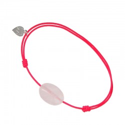 Bracelet cordon Fushia Quartz rose