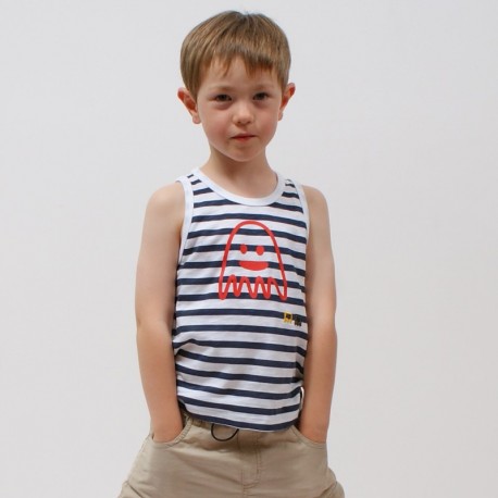 Débardeur marin LEO jersey coton bio 