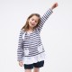 Top LISA manches longues col coulissé rayure marin coton bio