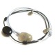 Ensemble 2 bracelets cordon noir Onyx / gris Labradorite