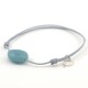 Bracelet cordon gris Amazonite facettée