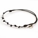 Bracelet 8 Cristaux de roche avec noeuds cordon noir 