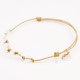 Bracelet cordon gold 8 Cristaux de roche avec noeuds