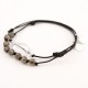 Ensemble 2 bracelets cordon noir 3 cristal de roches et cordon noir multi pierres