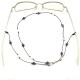 Cordon pour lunettes avec 16 pierres améthystes, quartz roses