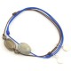 Ensemble 2 bracelets cordon marron 3 quartz fumés et bleu labradorite