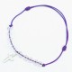 Bracelet cordon violet cristaux de roches