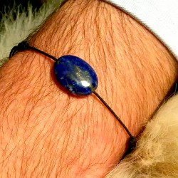 Bracelet homme cordon Noir Lapis Lazulis