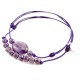 Ensemble 2 bracelets cordon violet 3 Améthystes et 9 améthyste facettées
