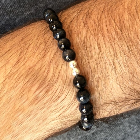 Bracelet Amazonite cordon noir