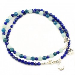 Ensemble 2 bracelets labradorites et lapis lazulis