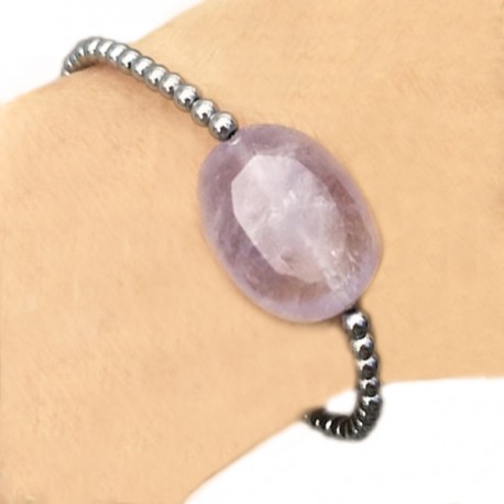 Bracelet quartz rose-améthyste