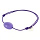 Bracelet cordon violet jade violet facetté pendant argent massif